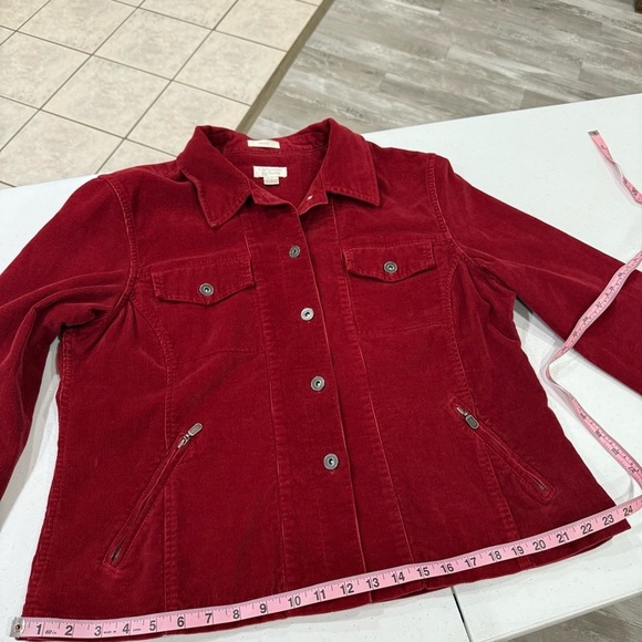Christopher & Banks Corduroy Jacket Pockets Stretch Rust Women’s Size Large - Picture 9 of 14